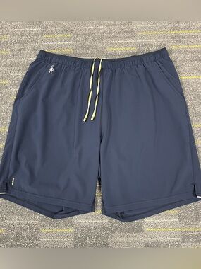 Smartwool Shorts Mens XL Blue Lined Merino Wool Blend Sport Athletic 8” Inseam
